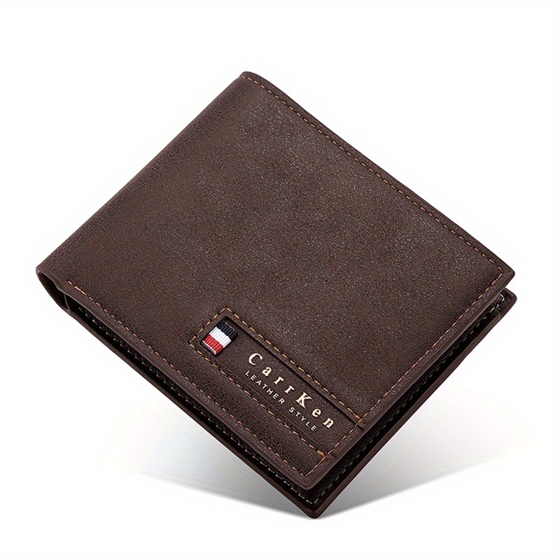 CarrKen Men's Short PU Leather Wallet with Money Clip
