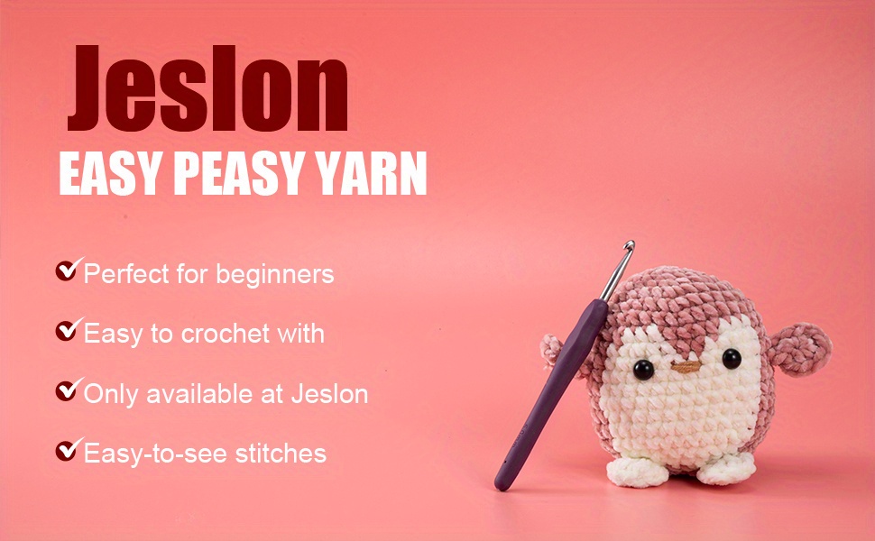 Jeslon Crochet Kit For Beginners With Easy Peasy Yarn Cute - Temu Ireland