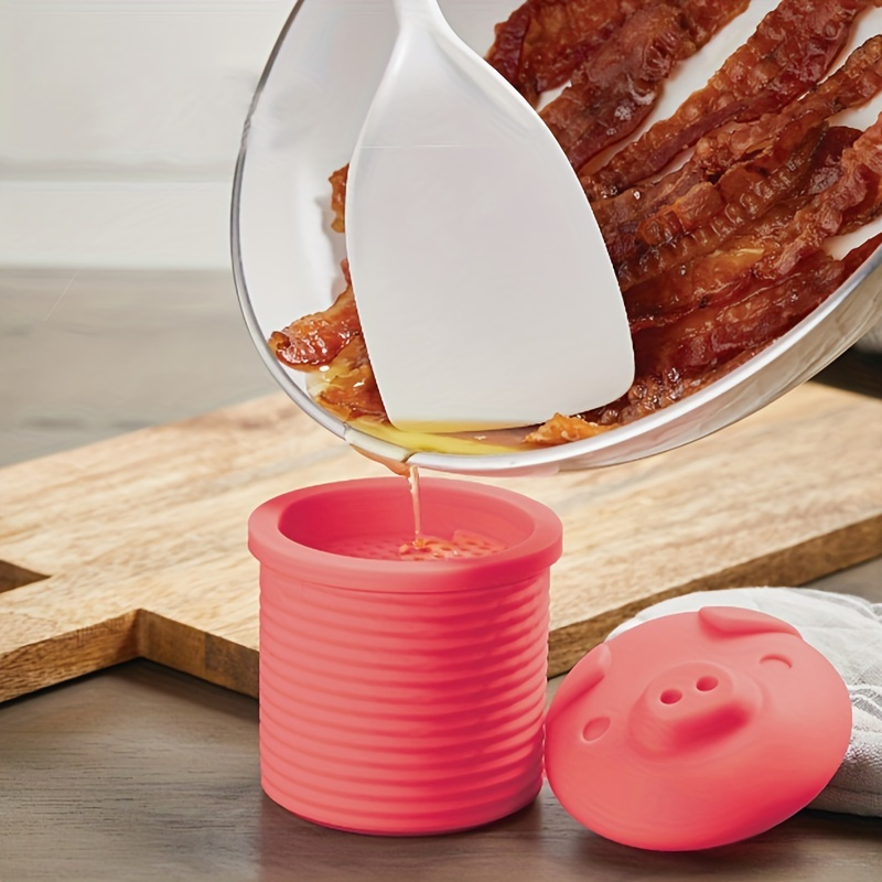 Silicone Bacon Grease Container With Strainer,keeper For Storing Frying Oil  And Cooking Grease,family Friendly Kitchen Tools, Fun & Functional Silicone Grease  Container - Temu Bulgaria