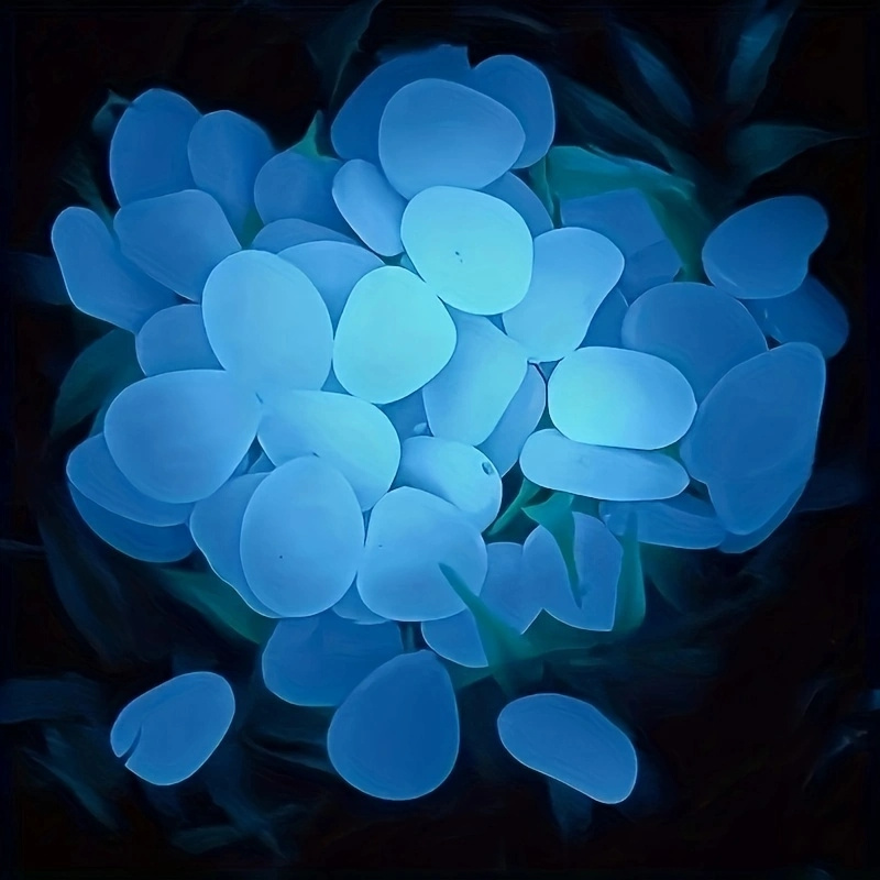 minkissy Lot de 50 galets fluorescents pour aquarium - Galets lumineux pour  pot de fleurs - Pierres décoratives pour aquarium - Fournitures en résine