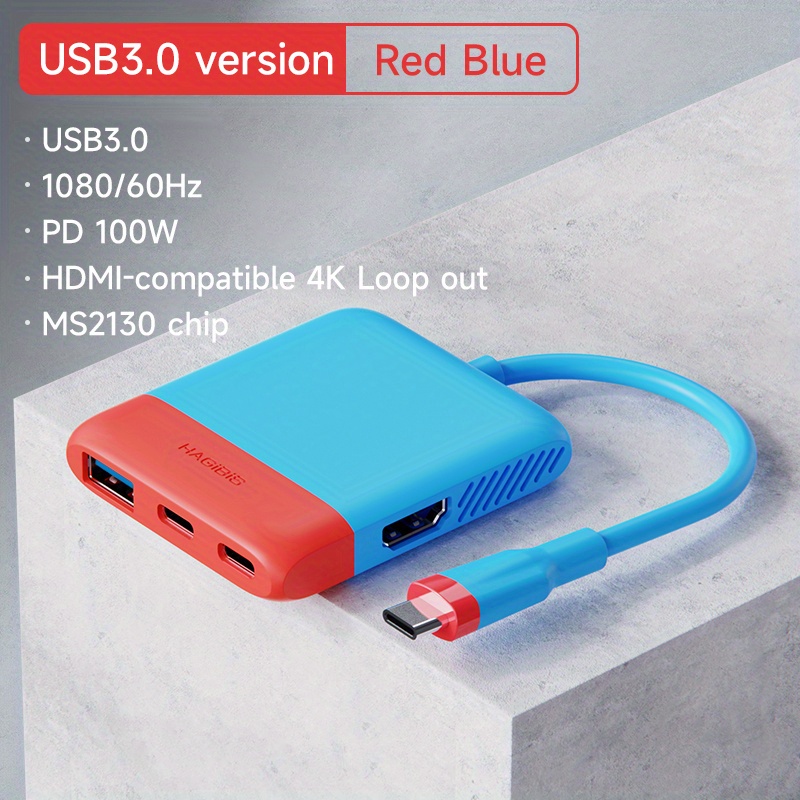 Hagibis TV Dock Pour Switch Station D'accueil Portable Pour Nintendo Switch  Macbook Pro Type-c Vers 4K HDMI-compatible USB C Capture Card