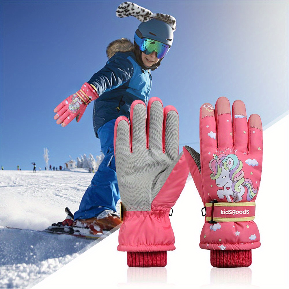 Guantes de esquí para niños, manoplas para deportes de invierno al