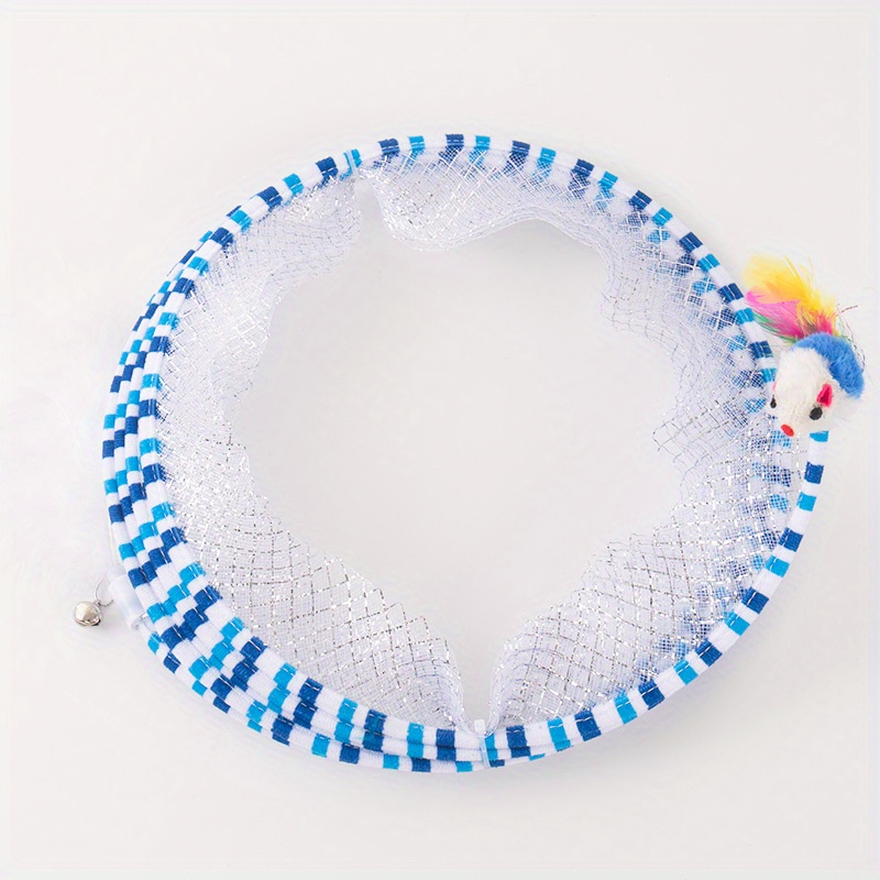 Cat Tunnel Pet Toy Bell Artificial Feather Mouse Cat Self-entertaining And Boredom Funny Foldable Cat Tunnel