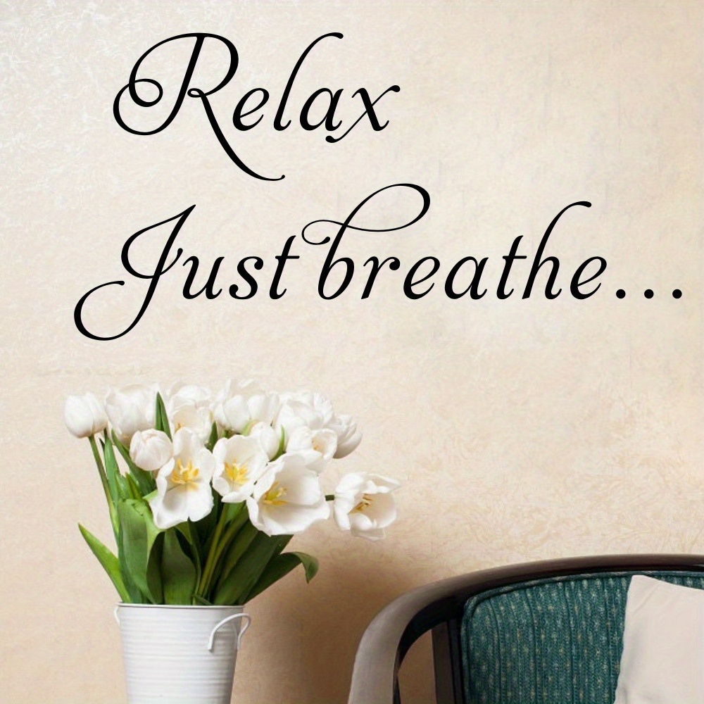Yoga Theme Wall Stickers Just Breathe Wall Decal Butterfly