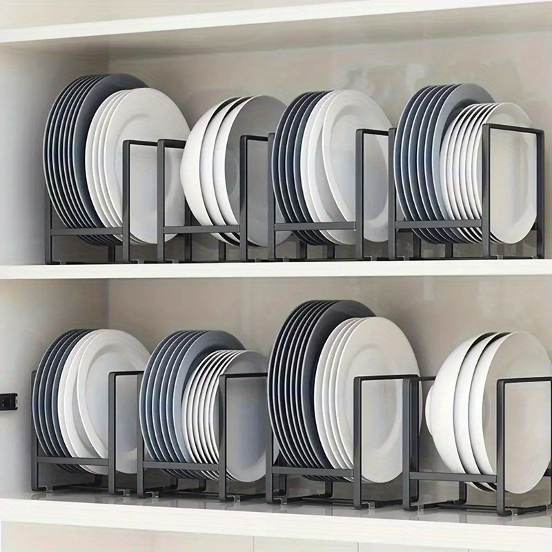 Multi-capa Superposable vajilla de almacenamiento bandeja soporte para cocina  organizador armario placa ahorrar espacio - Blanco 3 capas Sunnimix  rejillas para platos