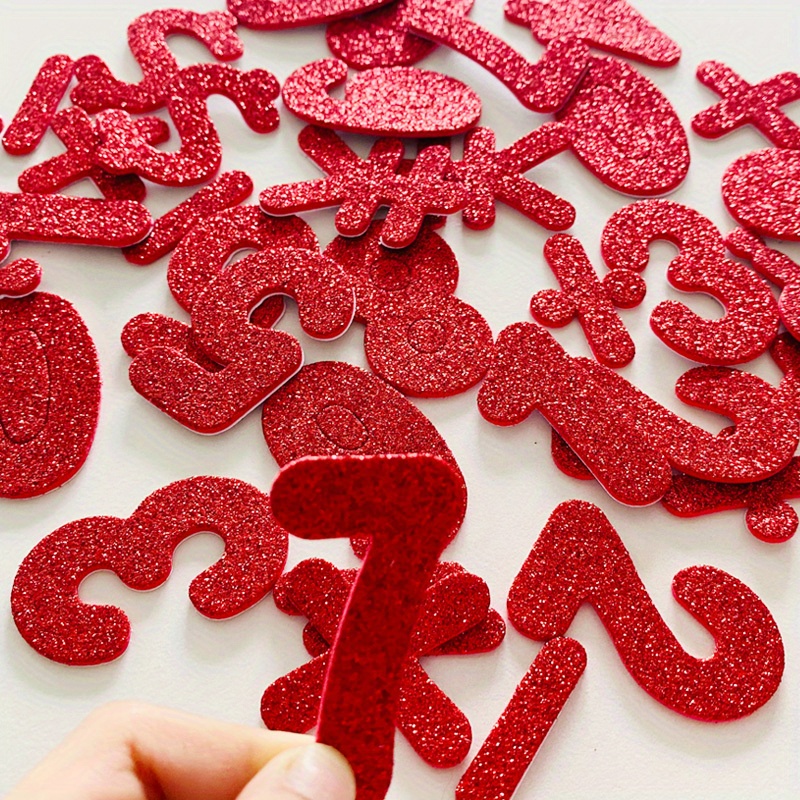 Kids Glitter Foam Self-Adhesive Stickers Letter Stars Heart Color