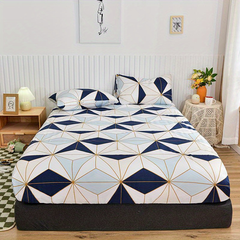 Waterproof Plant Print Bedding Set - Dust-proof And Urine-proof Mattress  Cover With Thickened Mattress Protector - Includes Fitted Sheet And  Pillowcases - Temu