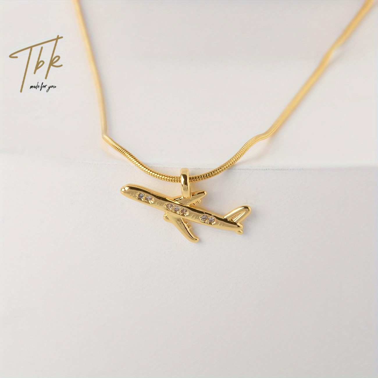 18k Gold Plated Mini Airplane Necklace Inlaid Sparkle Zircon For Women  Girls Travel Holiday Vacation Decor Jewelry Gift Adjustable Size - Temu