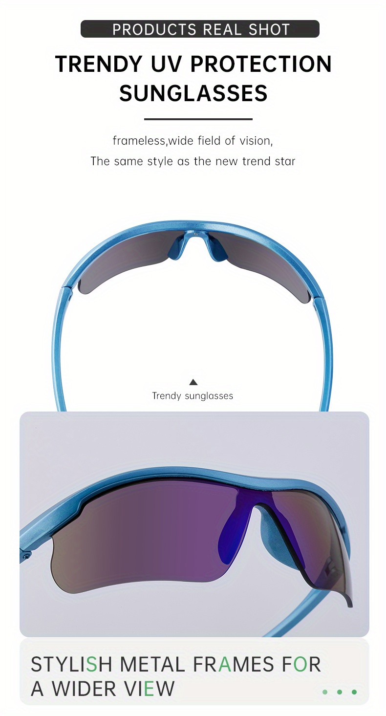 New Trendy Sports One Piece Sunglasses Colorful Films Men Women Windproof  Sunglasses Outdoor Cycling - Jewelry & Accessories - Temu