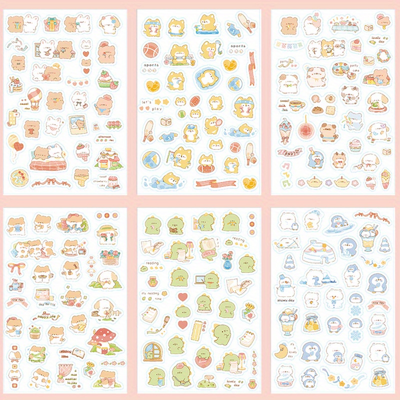 Cartoon Cute Assorted Pattern Stickers Waterproof Pet - Temu