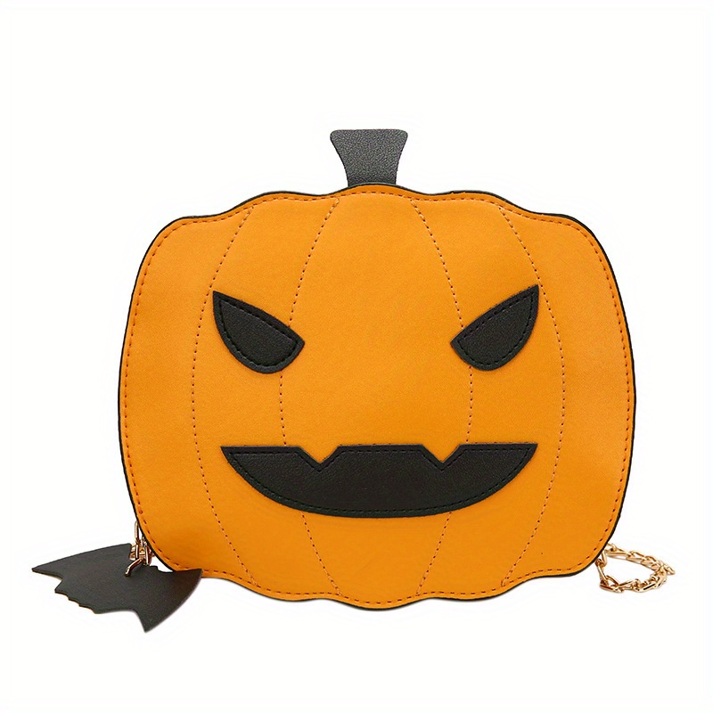 Pumpkin Shaped Funny Shoulder Bag, Pu Leather Zipper Shoulder Bag ...