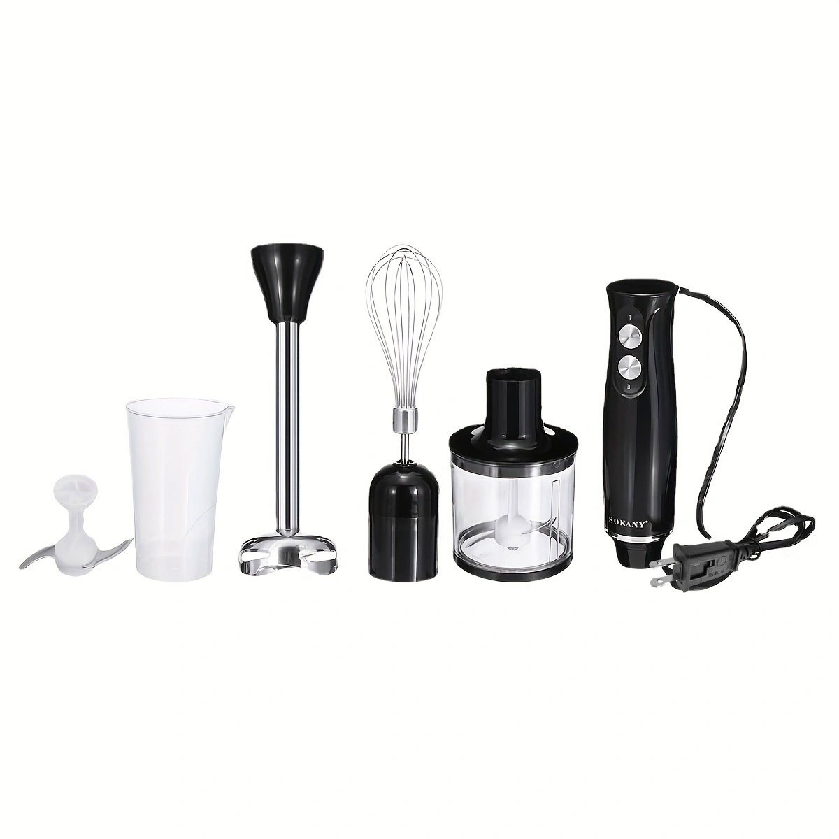 Batidora de Mano Eléctrica 4 en 1 Multifunción 700ml Vaso Medidor 3  Cuchillas Extraíble - Costway