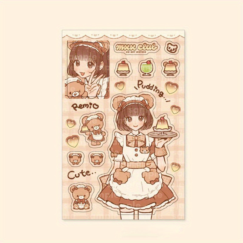 Cute Girls Stickers Diary Stickers Scrapbooking Decoration - Temu