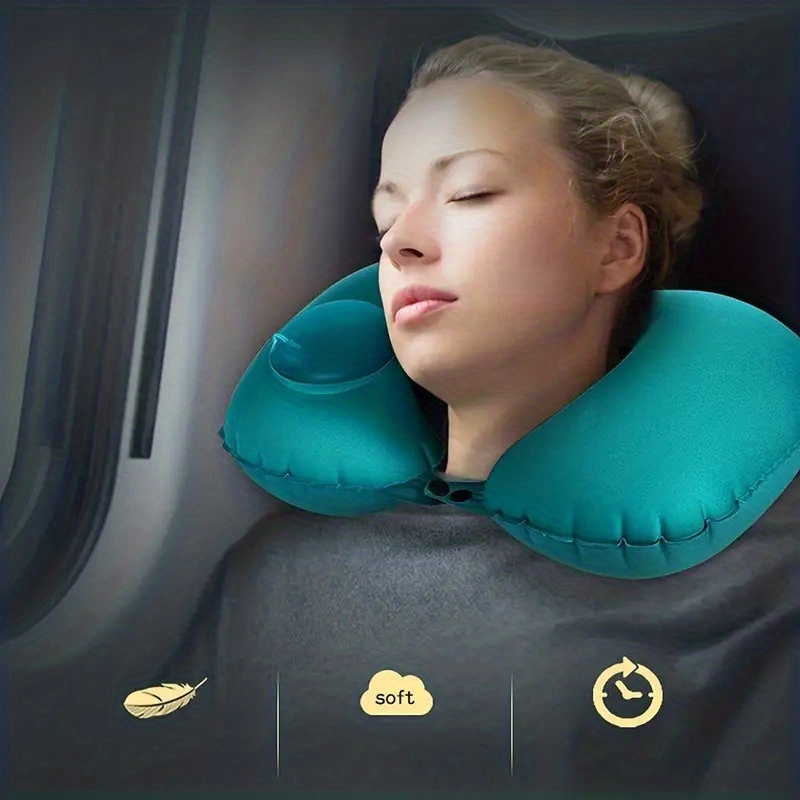 Almohadas de viaje para avión, almohada inflable superligera para el  cuello, portátil, en forma de U, automática, Cervical, vértebr - AliExpress