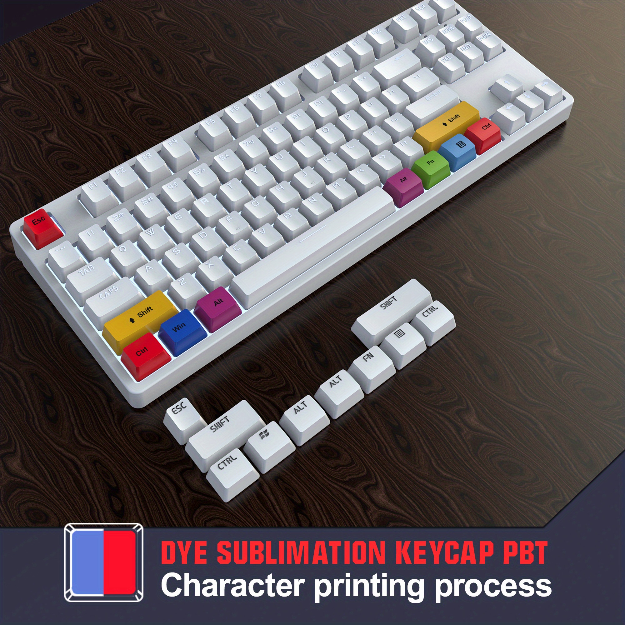 Clavier Mécanique, Filaire Compact PC PBT Custom Dye Sublimation Keycaps  Clavier Pad Red Switch Clavier De Jeu Mécanique 87 Touches Pour  Ordinateur/or