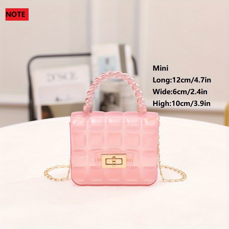 Gingham Embossed Shoulder Bag Metal Chain Crossbody Bag