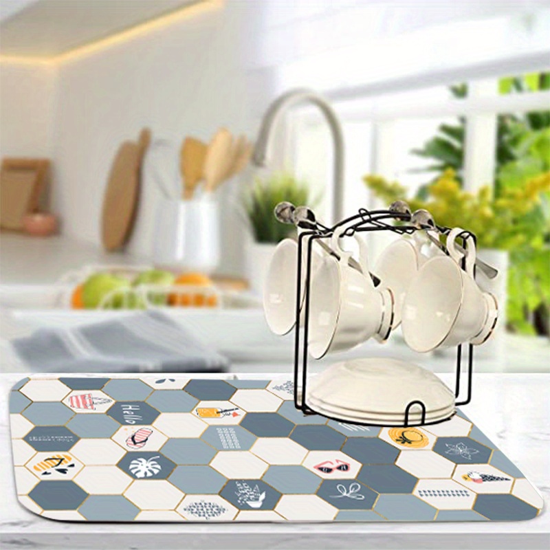 1pc Coffee Mat Coffee Bar Accessories Absorbent Dish Drying Mat For Kitchen  Counter Microfiber Fit Under Coffee Machine Coffee Pot