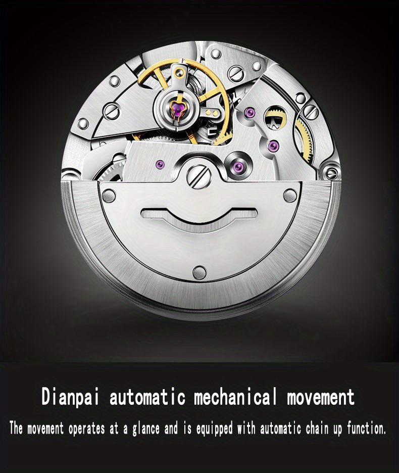 Relojes automáticos híbridos mecánicos GMT de lujo para hombres de 656.2  ft, esqueleto impermeable, movimiento de autocarga, fecha, viaje de  negocios