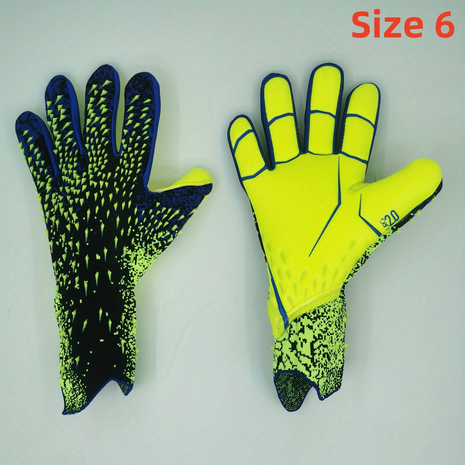  ZJDU Guantes de fútbol de látex, guantes de portero de fútbol  gruesos, guantes de portero con dedo, látex antideslizante, resistentes al  desgaste, para adultos y estudiantes (color azul, tamaño: 10) 