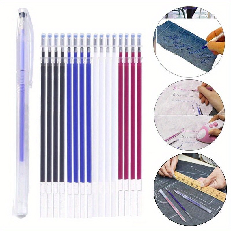 Disappearing Pens For Sewing Embroidery Pen Fabric With 10 Fabric Pens Set  Sewing Fabric Marker Pen High-Temp Disappearing Pen