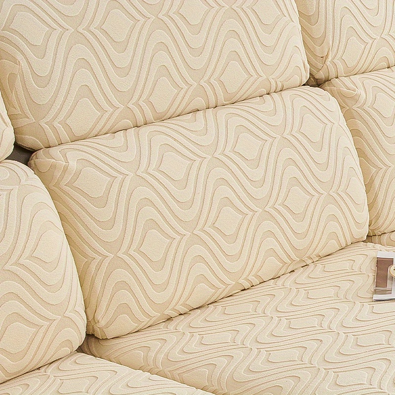 Tunez, Stretch Sofa Cover, Canvas (50% Polyester, 45% Cotton, 5% Elastane),  Beige, 4 Seater (240-270cm Width)