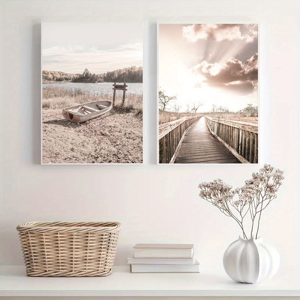 Large coastal wall art, Set of 3 wall art prints