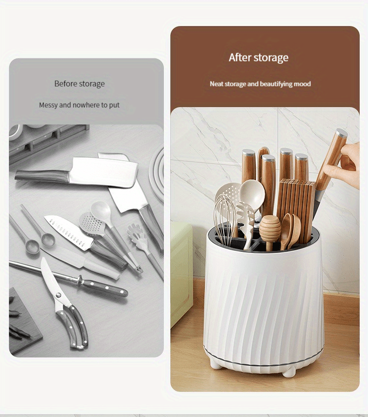  Soporte multifuncional para utensilios de cocina, escurridor  para el hogar, para cubiertos, vajilla, baño, palillos, cucharas,  tenedores, accesorios de cocina, organizador de utensilios (color B: B) :  Hogar y Cocina