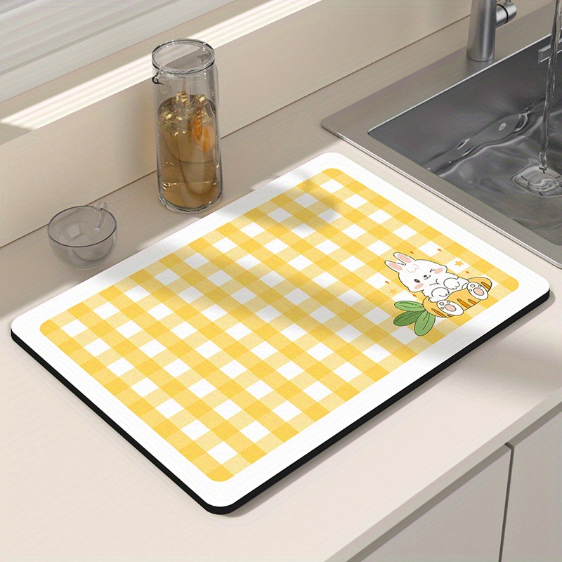 Light Gray 30*40cm Non-slip Fast Drying Dish Drying Mat