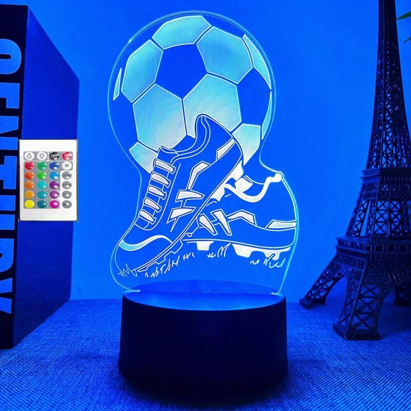 1 Pièce Chaussures De Football Veilleuse 3D, Lumière D'éclairage Optique 3D  Avec Toucher Et Télécommande
