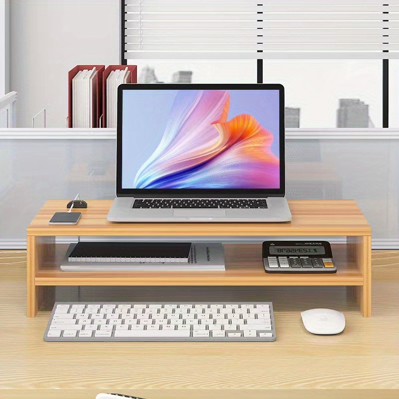 Soporte para monitor de madera para monitor de escritorio, soporte de  computadora, adecuado para monitor de escritorio/TV, soporte de computadora
