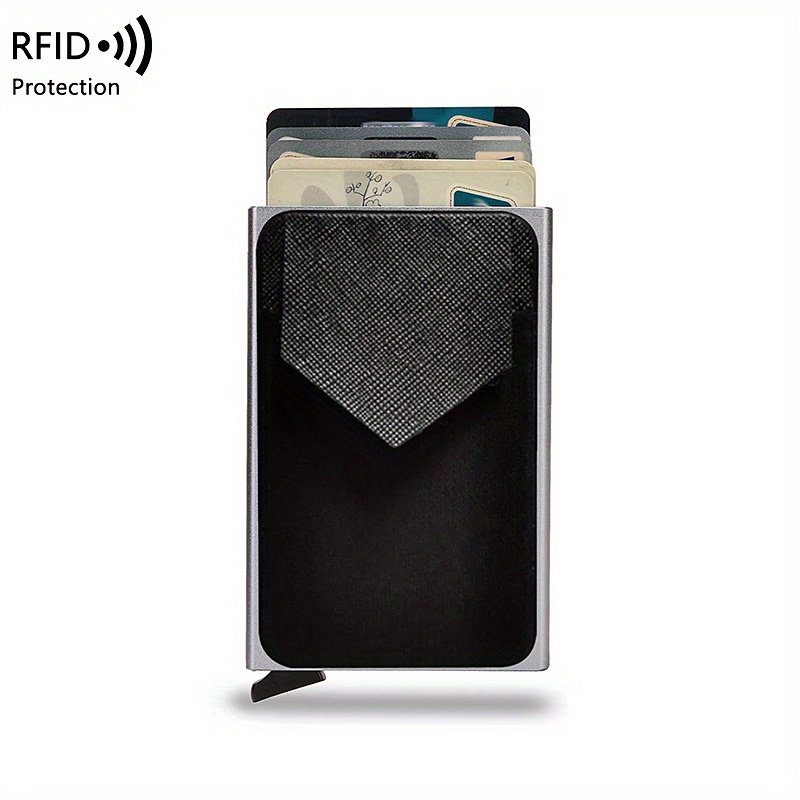 Mens Minimalist Rfid Blocking Automatic Pop Up Card Holder Ultra Thin