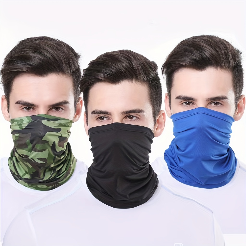 Outdoor Sunscreen Mask Bandana Men's Face Scarf Summer Protection Full Face  Neck Gaiter Motorcycle Ice Silk Head Cover Riding Equipment