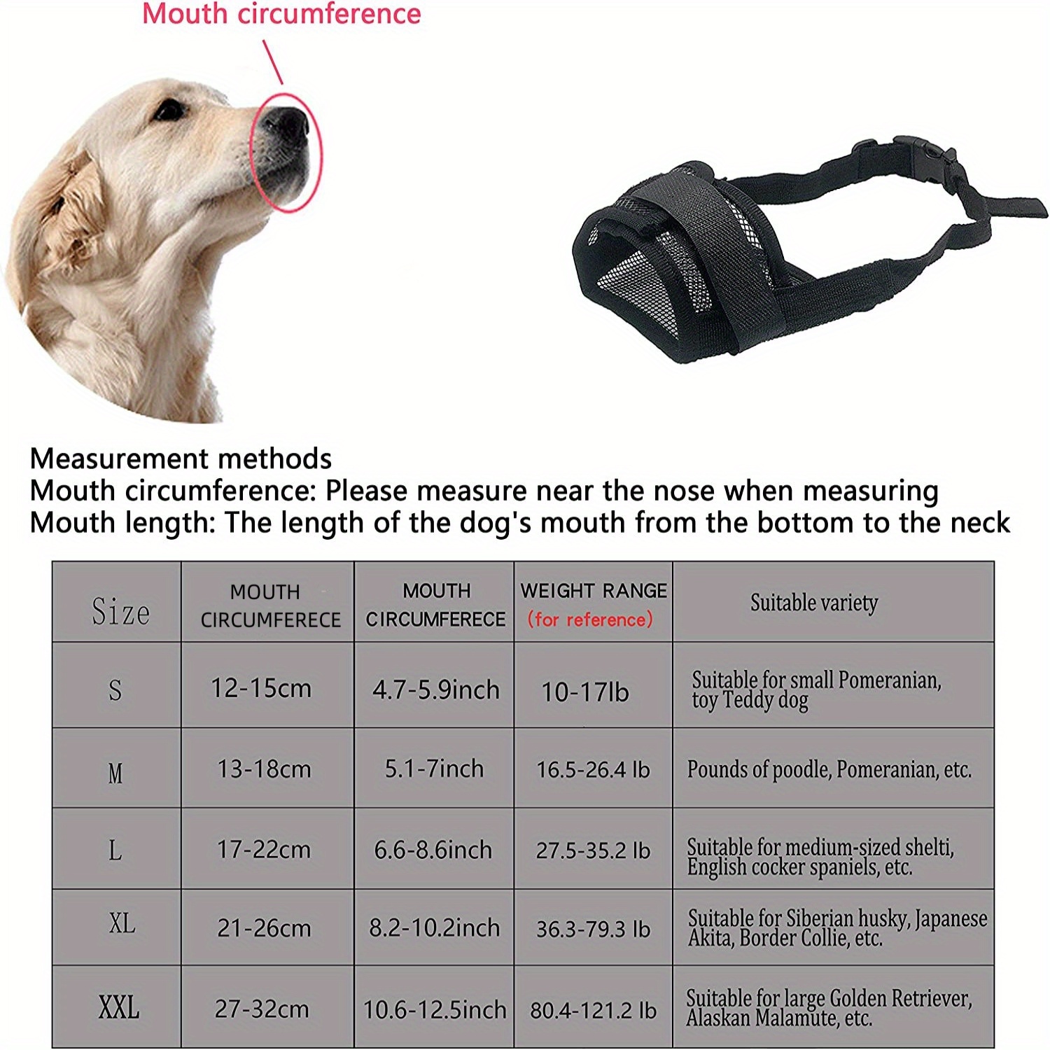 Breathable Nylon Mesh Dog Muzzle Adjustable Strap - Temu