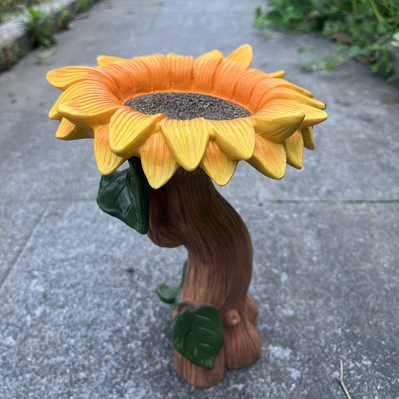 Sunflower Bird Bath Garden Ornament Sunflower Bird Bath Temu