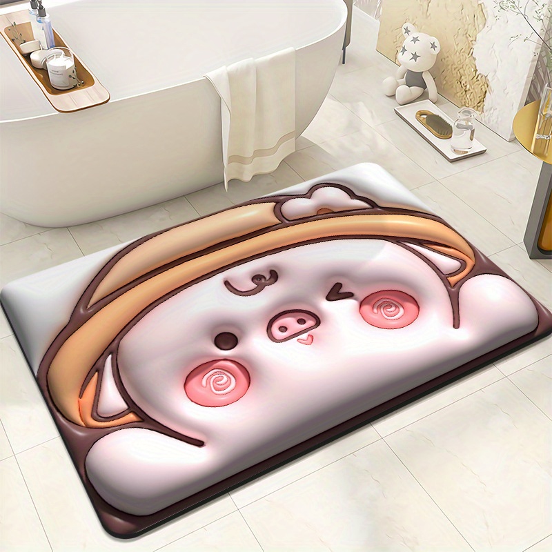 Cute Animals Pattern Bath Rug Soft Non slip Quick Dry Bath - Temu