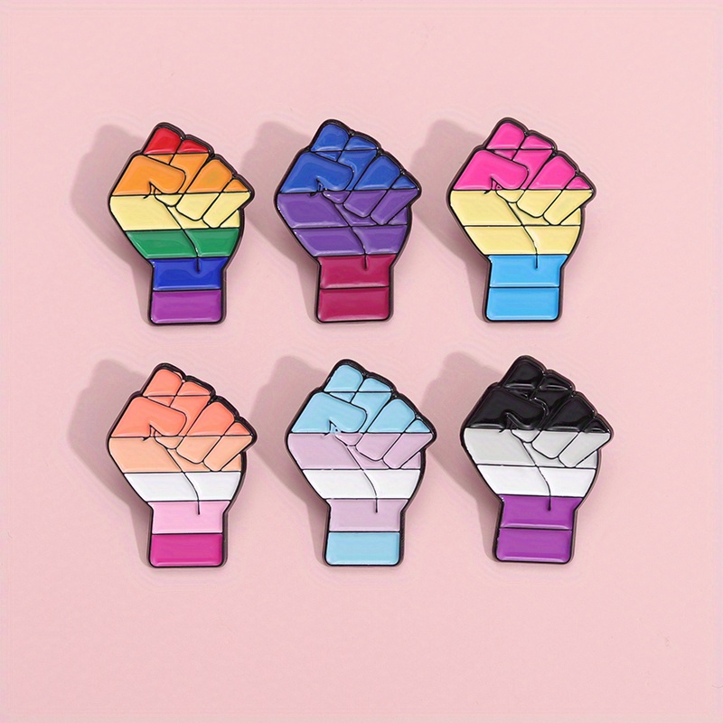 Women's Power Enamel Brooch Pin Rainbow Color Pride Month - Temu