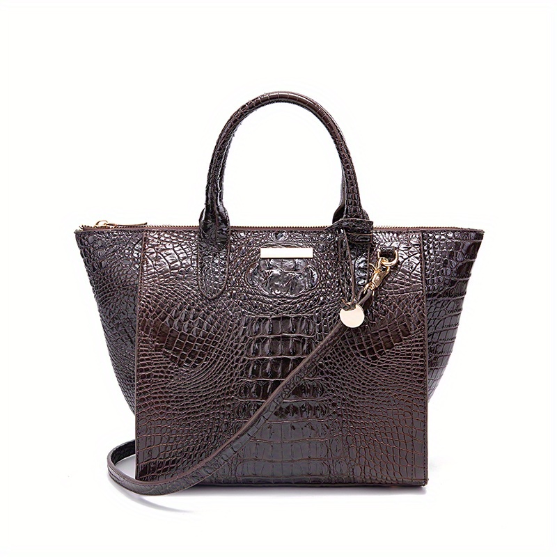 ‘Sold’ ALAÏA Black Crocodile Embossed Leather Puzzle Zip Top Handle Satchel  Tote Bag GC