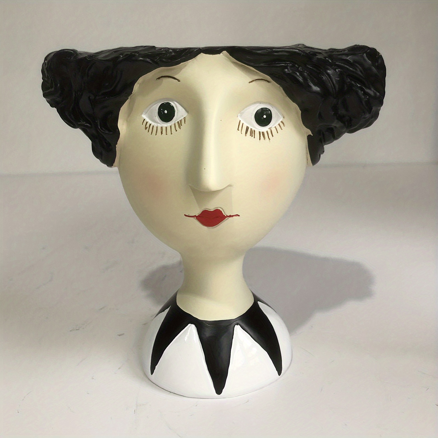 Vintage Human Head Planter For Indoor Use, Unique Mini Vase For Succulents, Handcrafted Retro Indoor Face Bowl