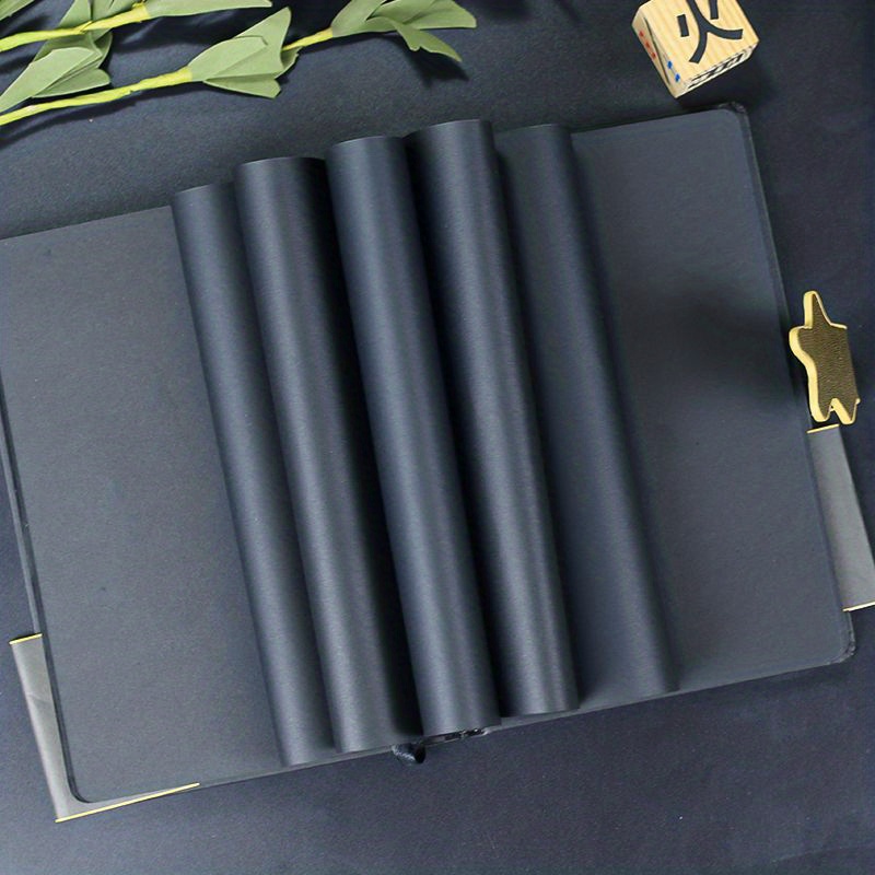 Creative Black Paper Magnetic Buckle Notebook Perfect For - Temu