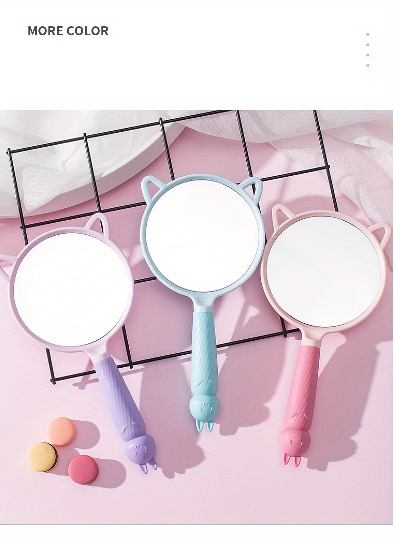 1PCS Cartoon Ear Decor Handheld Mirror, Portable HD Makeup Mirror, Wall  Mounted Mirror With Handle For Home And Travel