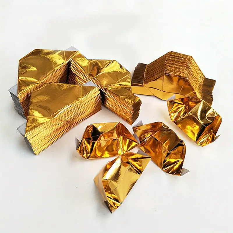  COHEALI 100pcs Semi-finished Gold Ingot Paper Princess Chinese  Ancestor Money Gold Origami Papers Golden Paper Ingot Bank Paper to Burn Origami  Paper 8x8 Paper Ingots Large Paper Money : Arts