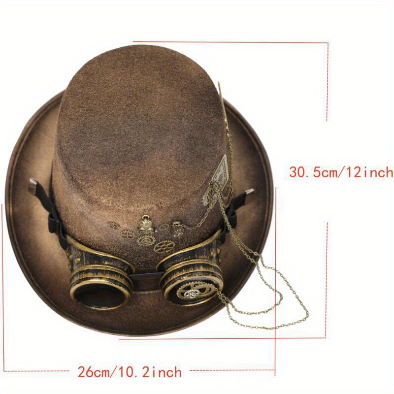 Sombrero Steampunk Vintage Marrón, Gafas Steampunk, Engranajes Steampunk, Accesorios  Steampunk -  México