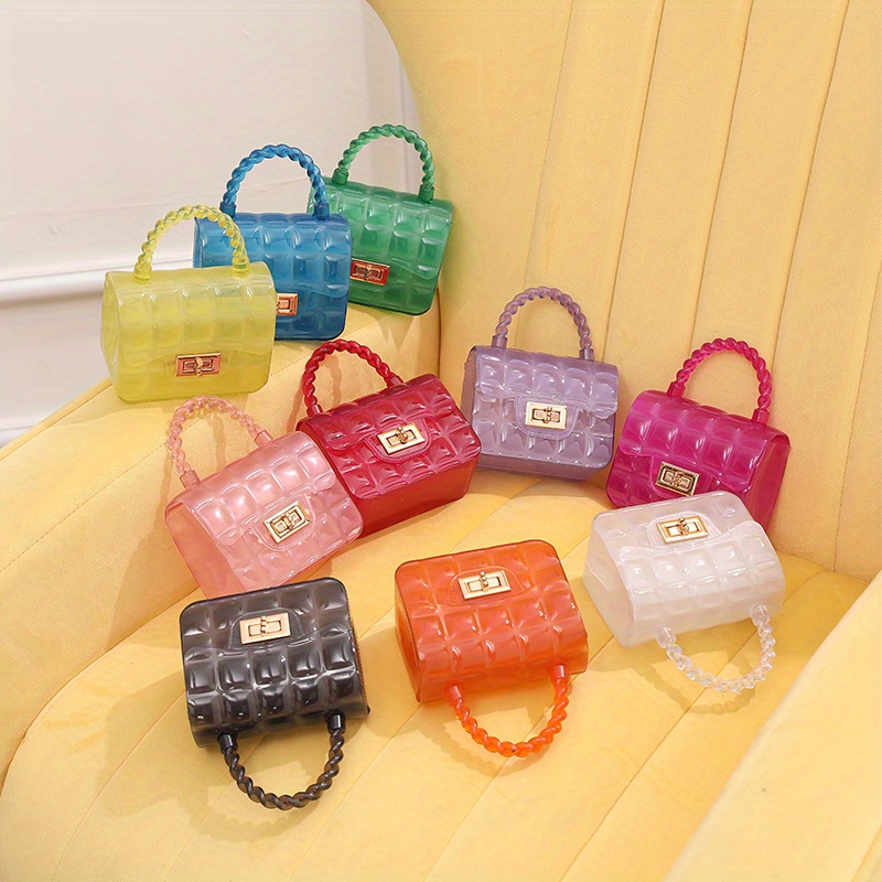 Orange Letter Jelly Purse Cute Clear Bag PVC Cross-body Handbags