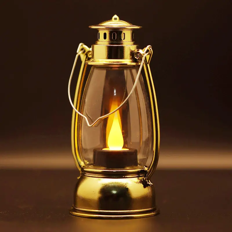 1pc mini vintage wind lamp led candle light small night light camping light bedside hanging light table light atmosphere light electronic candle light with 3 pieces ag13 battery powered details 8