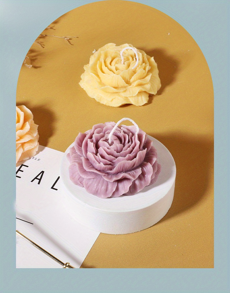 Large Peony Silicone Candle Mold Aromatherapy Gypsum Soap - Temu