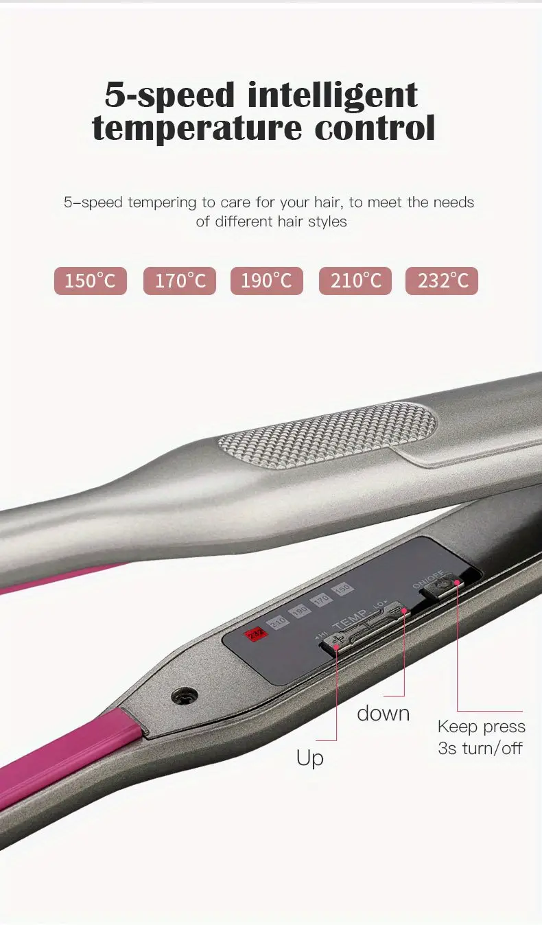 3 10 small flat iron pencil flat iron for short hair pixie cut and bangs mini hair straightener for edges with anti pinch design tiny hair straightener with floating plates details 1