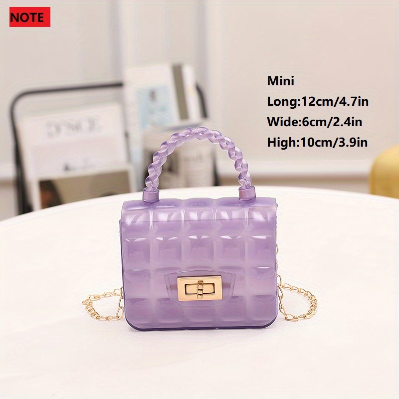 Gingham Embossed Shoulder Bag Metal Chain Crossbody Bag