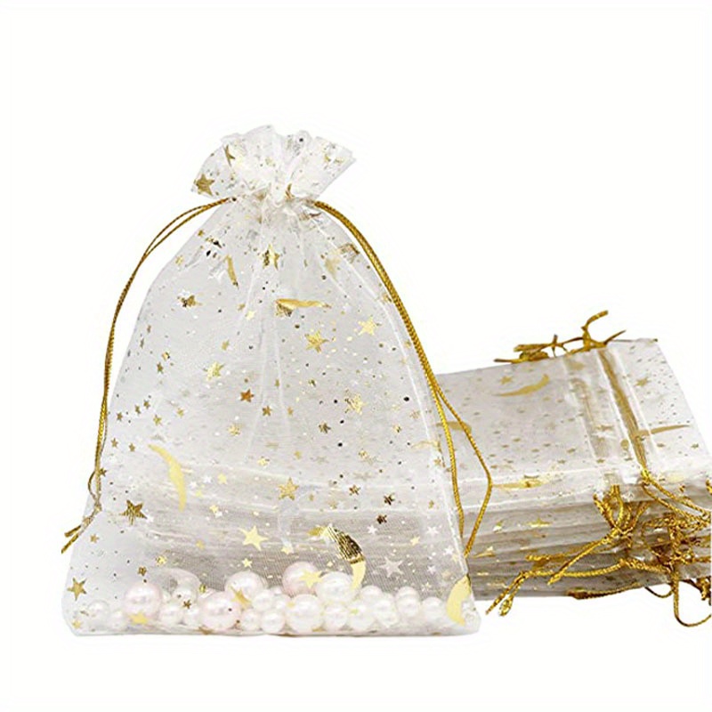 100 Champagne Colored Organza Butterfly Theme Vintage Jewelry Bags /  Holders / Pouches - Zen Merchandiser