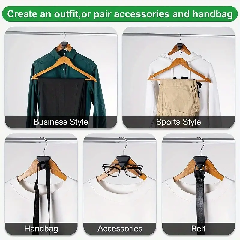 50pcs Mini Hanger Connector Triangular Hook Plastic Closet Coat Retractable Hanger  Space Saving Cascading Clothes Tools 