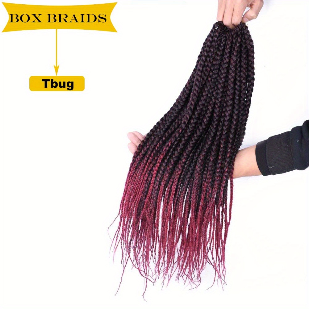 8 Pcs/pack Box Braid Crochet Hair Extensions Goddess Box Braids 14 Inch Pre  Looped Passion Twist Crochet Synthetic Hair Extensions For Women